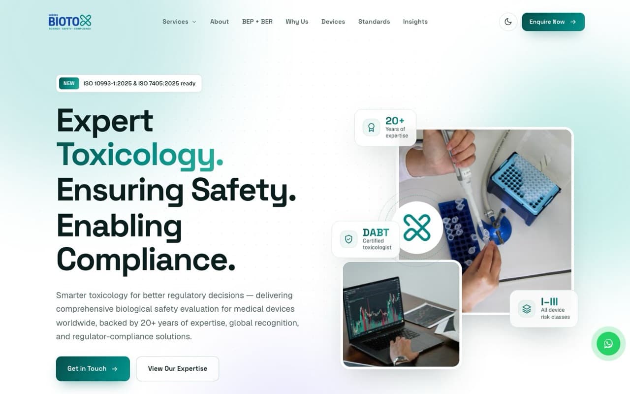 BIOTOX by MedReg website homepage