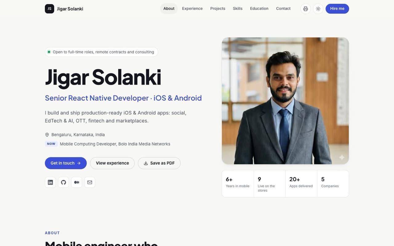 jigarsolanki.in website homepage