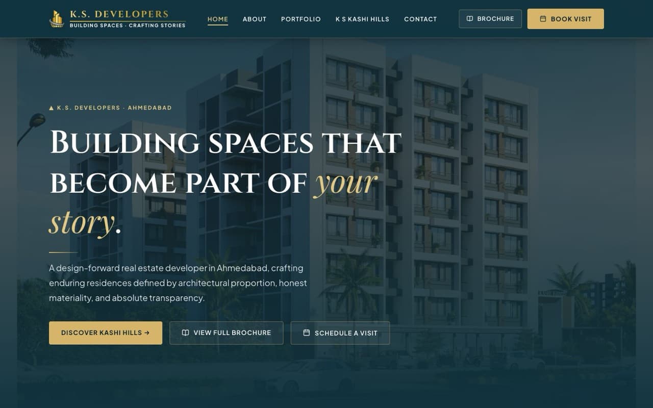 K.S. Developers website homepage